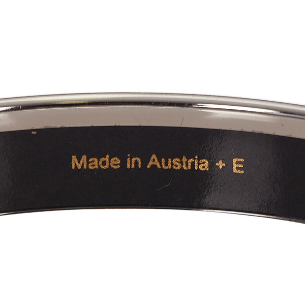 エルメス ワインレッド シルバー メタル エマイユ バングル レディース HERMES 【中古】