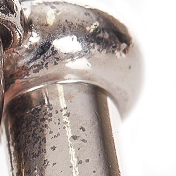 エルメス ブラック シルバー レザー メタル グレナン ブレスレット レディース HERMES 【中古】