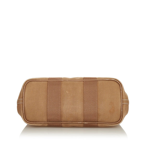 エルメス ヴァルパライソPM ベージュ ブラウン キャンバス レザー ハンドバッグ レディース HERMES 【中古】