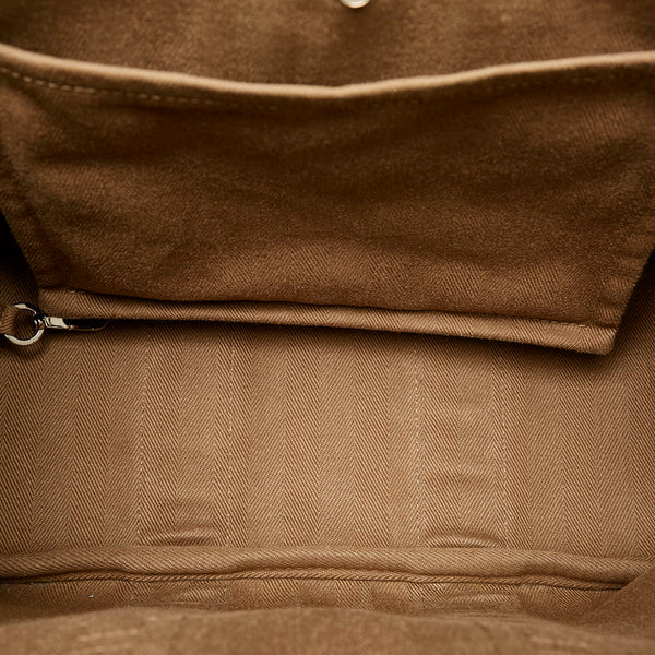 エルメス ヴァルパライソPM ベージュ ブラウン キャンバス レザー ハンドバッグ レディース HERMES 【中古】