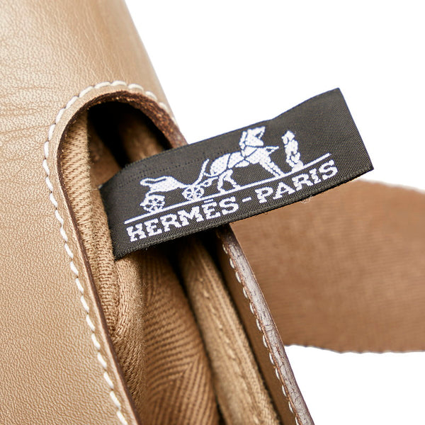 エルメス ヴァルパライソPM ベージュ ブラウン キャンバス レザー ハンドバッグ レディース HERMES 【中古】