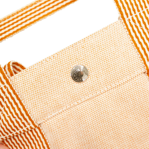 エルメス ニューフルートゥＭＭ オレンジ  コットンキャンバス ハンドバッグ レディース HERMES 【中古】