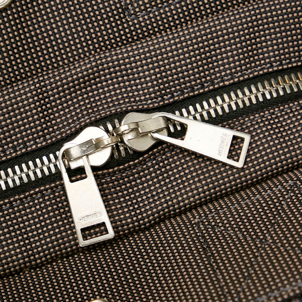 エルメス エールライン グレー キャンバス ハンドバッグ レディース HERMES 【中古】