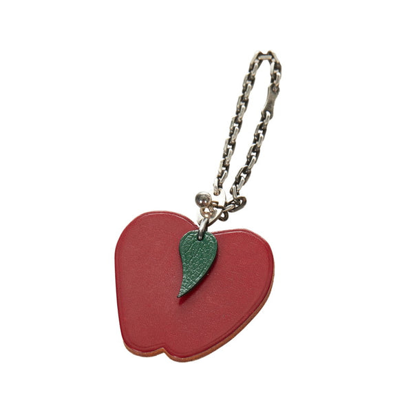 エルメス リンゴ チャーム レッド レザー レディース HERMES 【中古】