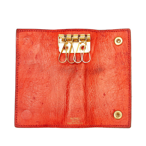 エルメス 4連 オレンジ レザー キーケース レディース HERMES 【中古】