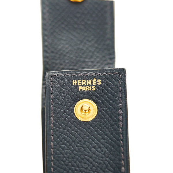 エルメス マルチケース ネイビー レザー 印鑑ケース レディース HERMES 【中古】