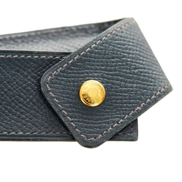 エルメス マルチケース ネイビー レザー 印鑑ケース レディース HERMES 【中古】