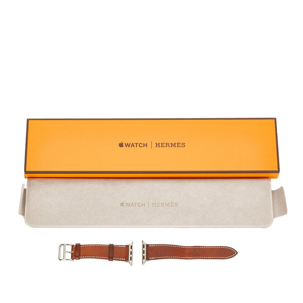 エルメス ブラウン レザー アップルウォッチバンド 40㎜用 レディース HERMES Y刻印 【中古】