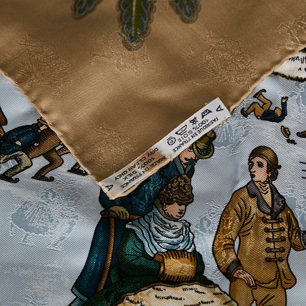 エルメス Joies'd Hiver 冬の愉しみ カレ90 ベージュ シルク スカーフ レディース HERMES 【中古】