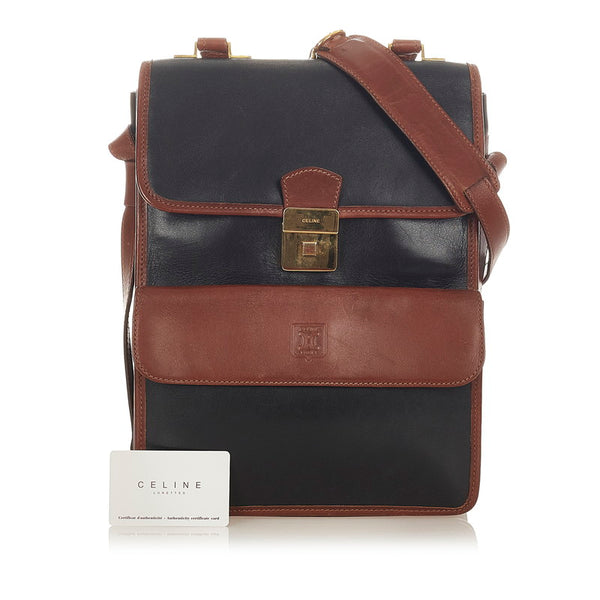 セリーヌ ハンドバッグ ショルダーバッグ 2way ブラック ブラウン レザー メンズ CELINE 【中古】