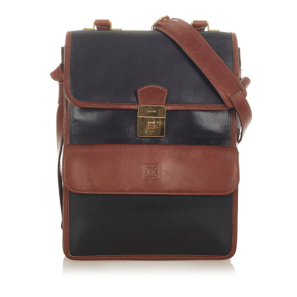 セリーヌ ハンドバッグ ショルダーバッグ 2way ブラック ブラウン レザー メンズ CELINE 【中古】
