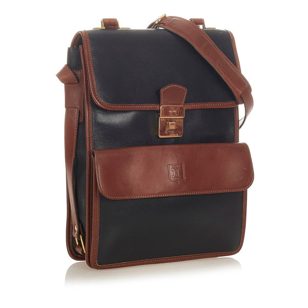 セリーヌ ハンドバッグ ショルダーバッグ 2way ブラック ブラウン レザー メンズ CELINE 【中古】