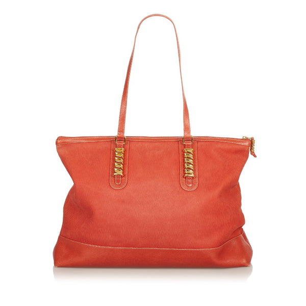 ロエベ ベラスケス ツイスト ダークオレンジ スウェード レザー ショルダーバッグ トートバッグ レディース LOEWE 【中古】