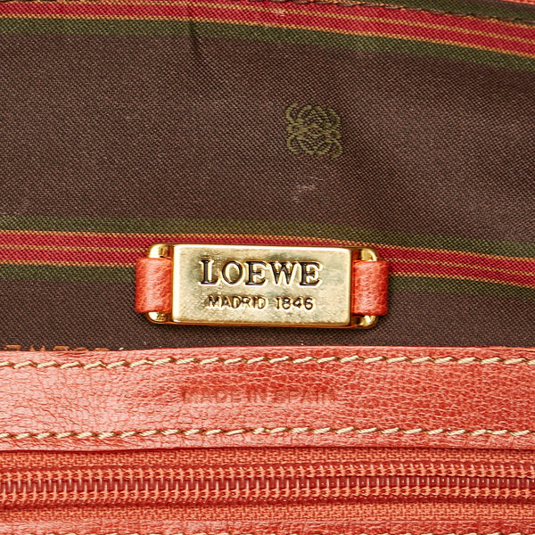 ロエベ ベラスケス ツイスト ダークオレンジ スウェード レザー ショルダーバッグ トートバッグ レディース LOEWE 【中古】