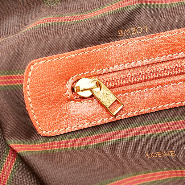 ロエベ ベラスケス ツイスト ダークオレンジ スウェード レザー ショルダーバッグ トートバッグ レディース LOEWE 【中古】