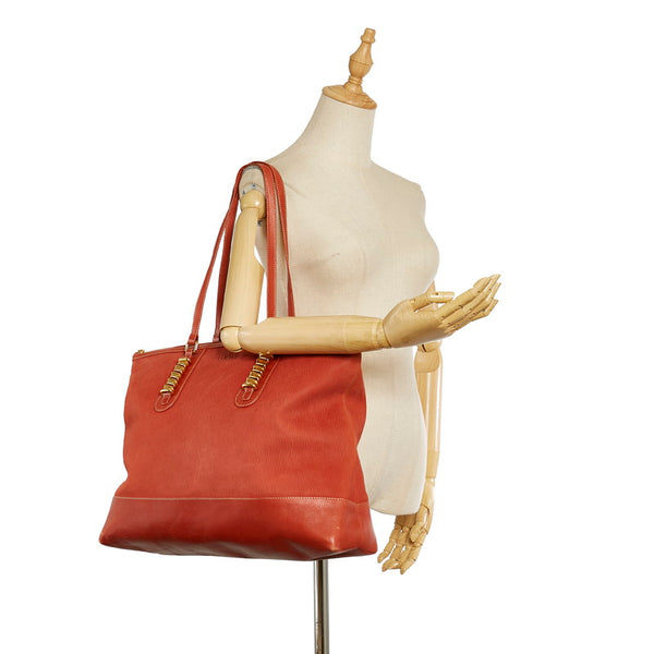 ロエベ ベラスケス ツイスト ダークオレンジ スウェード レザー ショルダーバッグ トートバッグ レディース LOEWE 【中古】