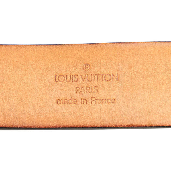 ルイ ヴィトン サンチュール スタンプ ベルト M6896W ブラック レザー メンズ LOUIS VUITTON 【中古】