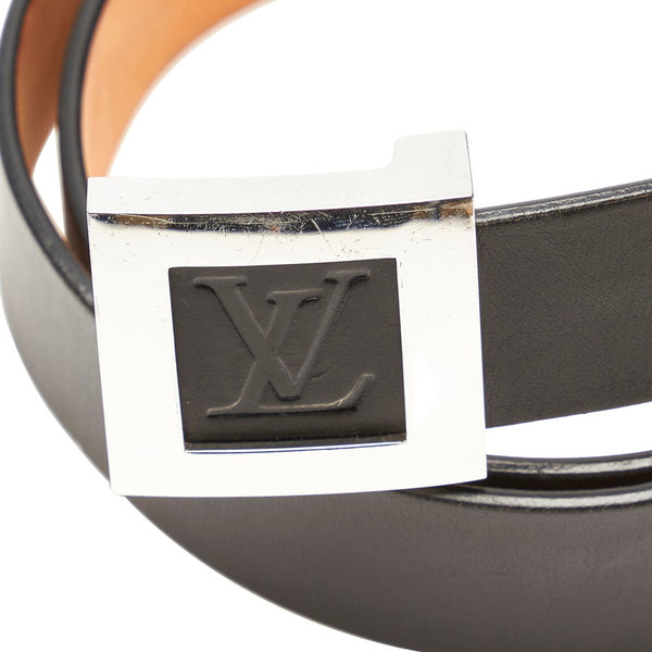 ルイ ヴィトン サンチュール スタンプ ベルト M6896W ブラック レザー メンズ LOUIS VUITTON 【中古】