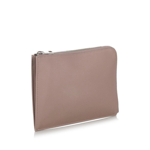ルイ ヴィトン ポシェットジュールPM R99760 トープ あずき色 レザー クラッチバッグ レディース LOUIS VUITTON 【中古】