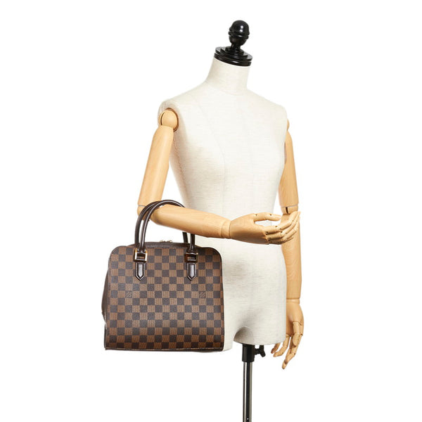 ルイ ヴィトン ダミエ トリアナ N51155 ブラウン PVC レザー ハンドバッグ レディース LOUIS VUITTON 【中古】
