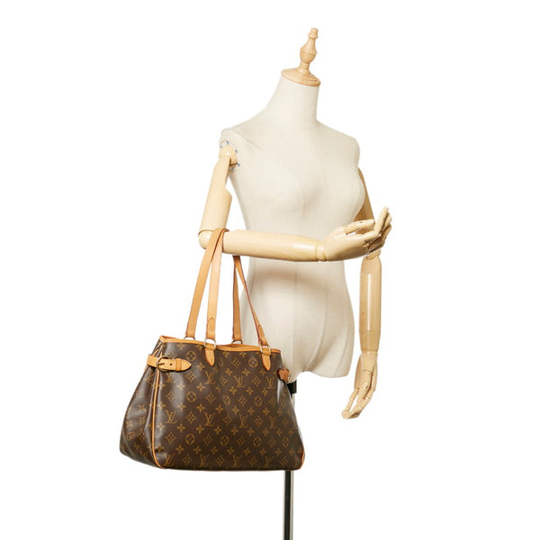 ルイ ヴィトン モノグラム バティニョール・オリゾンタル ハンドバッグ M51154 ブラウン PVC レザー レディース LOUIS VUITTON 【中古】
