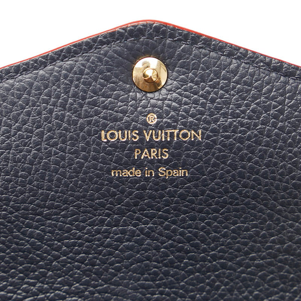 ルイ ヴィトン モノグラム アンプラント ポルトフォイユ サラ  Ｍ62125 ネイビー マリーヌルージュ レザー 長財布 レディース LOUIS VUITTON 【中古】