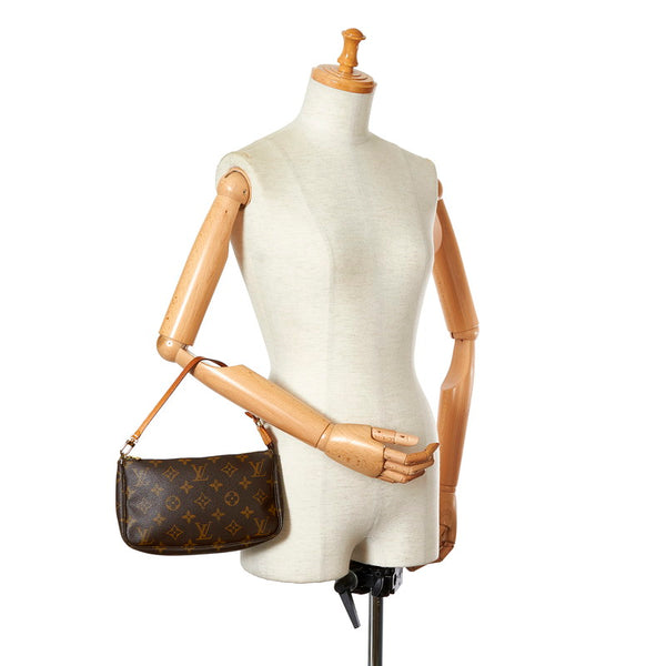 ルイ ヴィトン モノグラム ポシェットアクセソワール Ｍ51980 ブラウン PVC レザー ポーチ レディース LOUIS VUITTON 【中古】