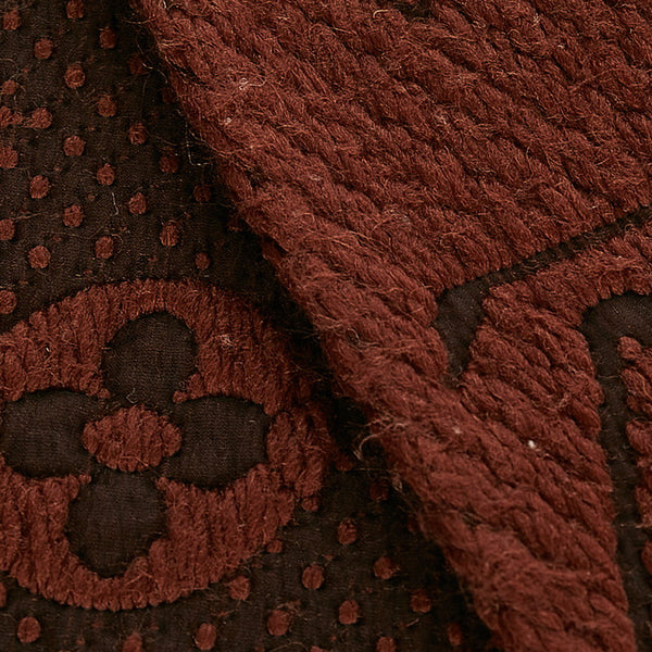 ルイ ヴィトン エシャルプ ロゴマニア ブラウン ウール シルク マフラー レディース LOUIS VUITTON 【中古】