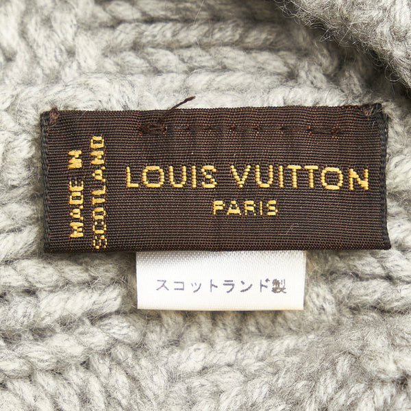 ルイ ヴィトン ダミエ ボネ ヘルシンキ M74405 ライトグレー カシミヤ ニットキャップ メンズ LOUIS VUITTON 【中古】