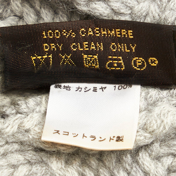 ルイ ヴィトン ダミエ ボネ ヘルシンキ M74405 ライトグレー カシミヤ ニットキャップ メンズ LOUIS VUITTON 【中古】