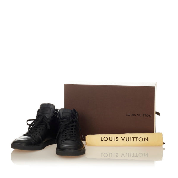 ルイ ヴィトン ダミエグラフィット ハイカット ブラック PVC レザー スニーカー レディース LOUIS VUITTON 【中古】