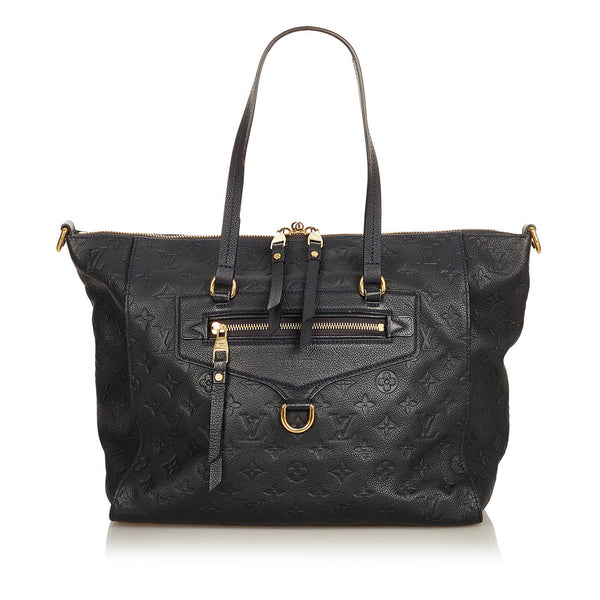 ルイ ヴィトン モノグラム アンプラント ルミニューズPM  M93410 ブラック レザー トートバッグ レディース LOUIS VUITTON 【中古】