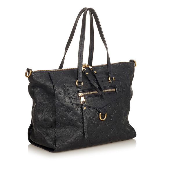 ルイ ヴィトン モノグラム アンプラント ルミニューズPM  M93410 ブラック レザー トートバッグ レディース LOUIS VUITTON 【中古】