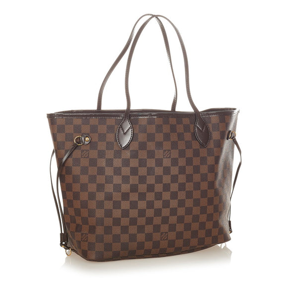 ルイ ヴィトン ダミエ  ネヴァーフルMM N51105 ブラウン PVC レザー トートバッグ レディース LOUIS VUITTON 【中古】