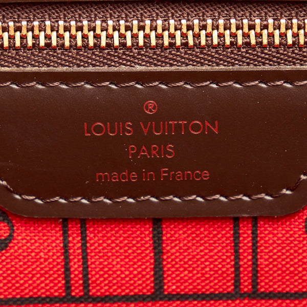 ルイ ヴィトン ダミエ  ネヴァーフルMM N51105 ブラウン PVC レザー トートバッグ レディース LOUIS VUITTON 【中古】