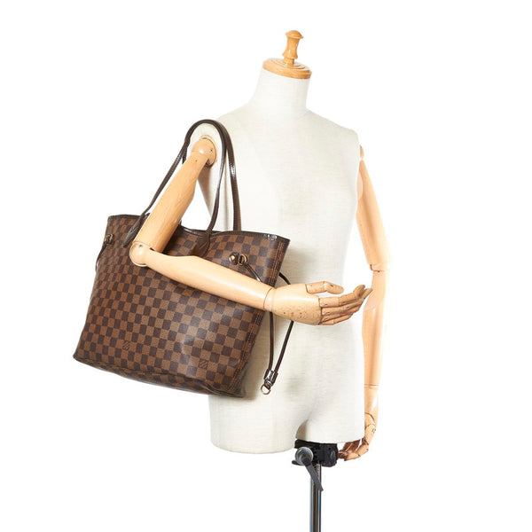 ルイ ヴィトン ダミエ  ネヴァーフルMM N51105 ブラウン PVC レザー トートバッグ レディース LOUIS VUITTON 【中古】