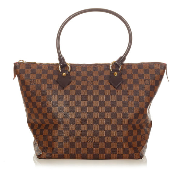 ルイ ヴィトン ダミエ サレヤMM トートバッグ N51182 ブラウン PVC レザー レディース LOUIS VUITTON 【中古】