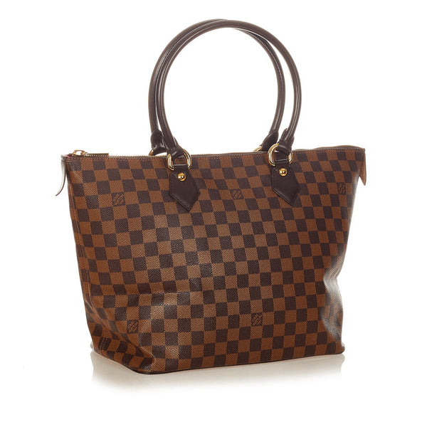 ルイ ヴィトン ダミエ サレヤMM トートバッグ N51182 ブラウン PVC レザー レディース LOUIS VUITTON 【中古】