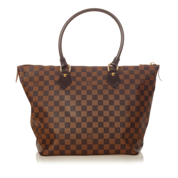 ルイ ヴィトン ダミエ サレヤMM トートバッグ N51182 ブラウン PVC レザー レディース LOUIS VUITTON 【中古】