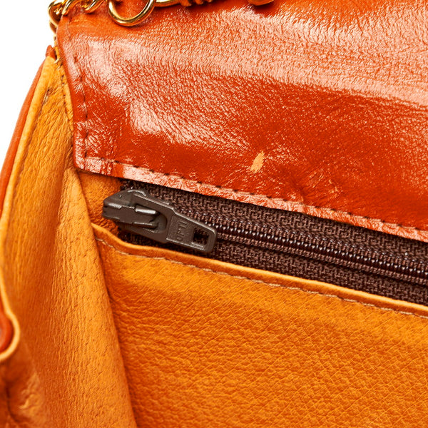 エム シー エム チェーン ショルダーバッグ ブラウン レザー レディース MCM 【中古】
