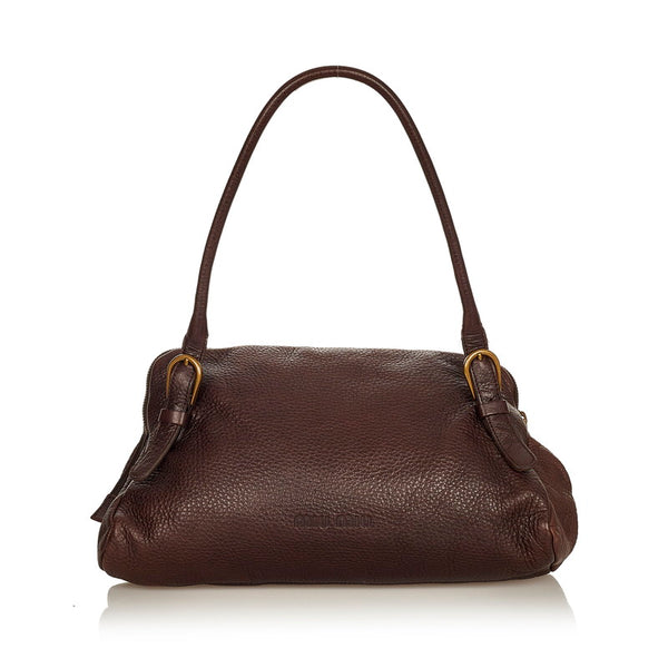 ミュウミュウ ハンドバッグ ダークブラウン レザー レディース MIUMIU 【中古】