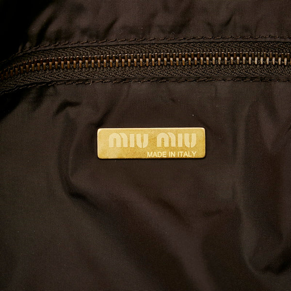 ミュウミュウ ハンドバッグ ダークブラウン レザー レディース MIUMIU 【中古】