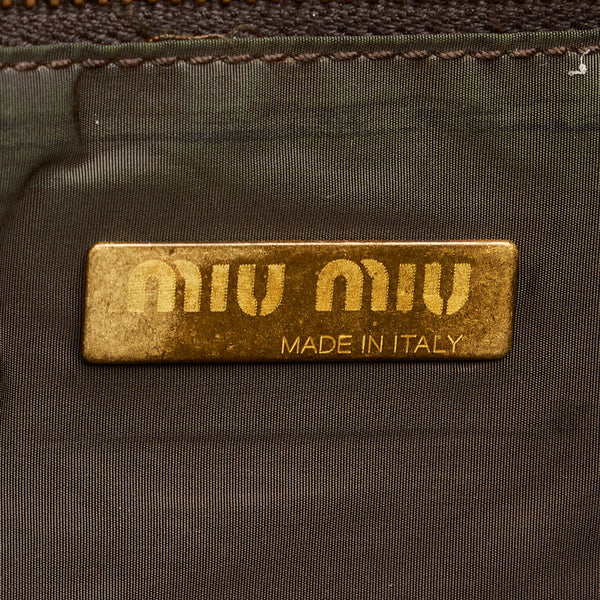 ミュウミュウ ブラウン カーフ トートバッグ レディース MIUMIU 【中古】