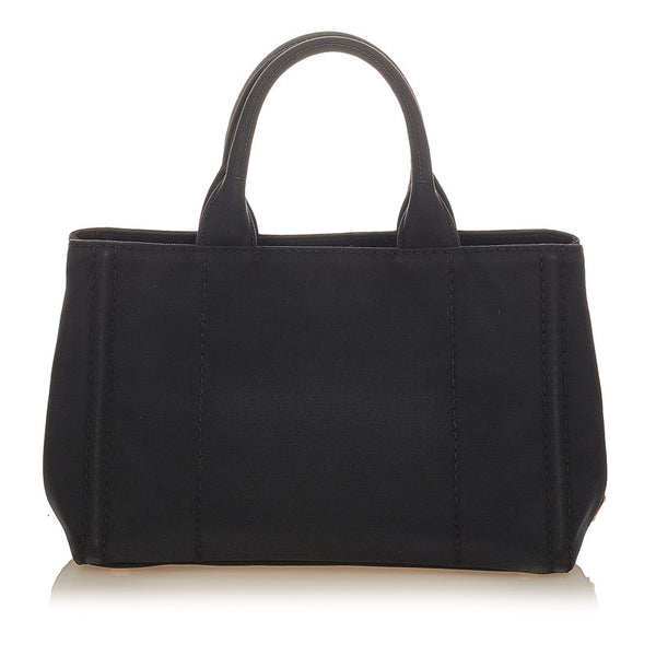 プラダ カナパ ブラック キャンバス ハンドバッグ レディース PRADA 【中古】
