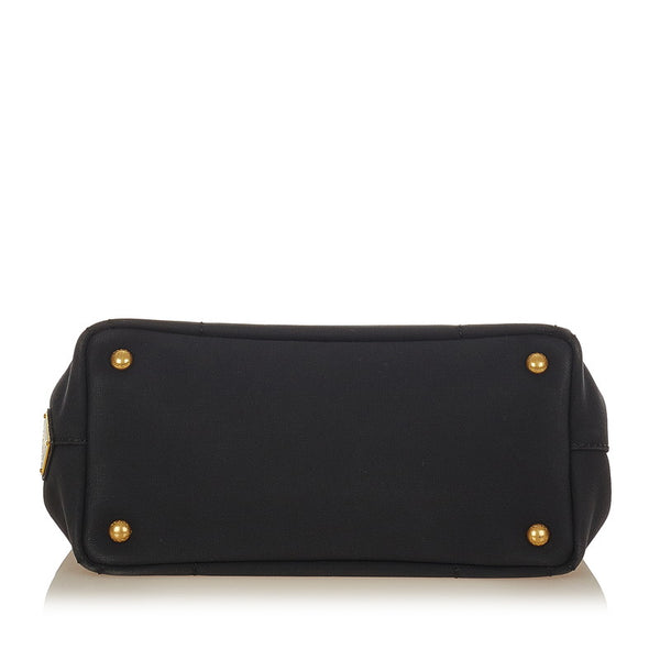 プラダ カナパ ブラック キャンバス ハンドバッグ レディース PRADA 【中古】