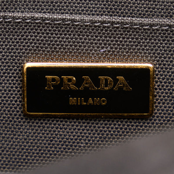 プラダ カナパ ブラック キャンバス ハンドバッグ レディース PRADA 【中古】