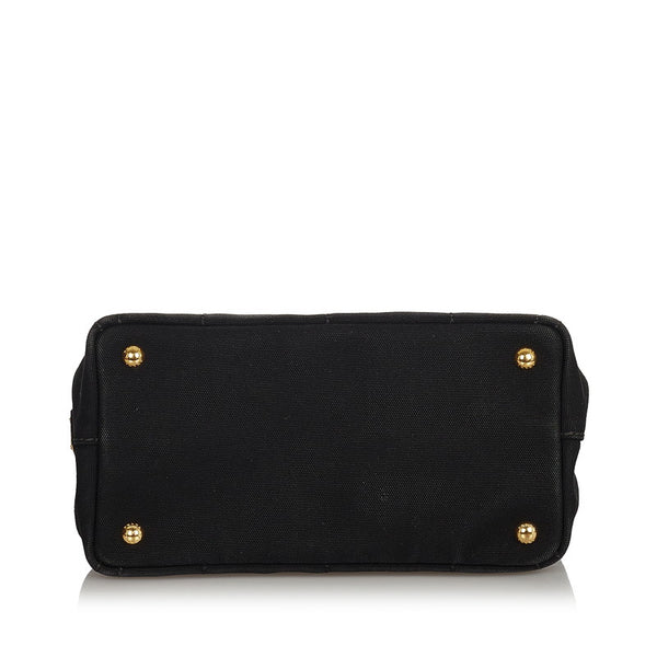 プラダ カナパ ブラック キャンバス ハンドバッグ レディース PRADA 【中古】