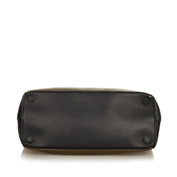 プラダ ステッチデザイン ハンドバッグ BN2820 カーキ レザー レディース PRADA 【中古】