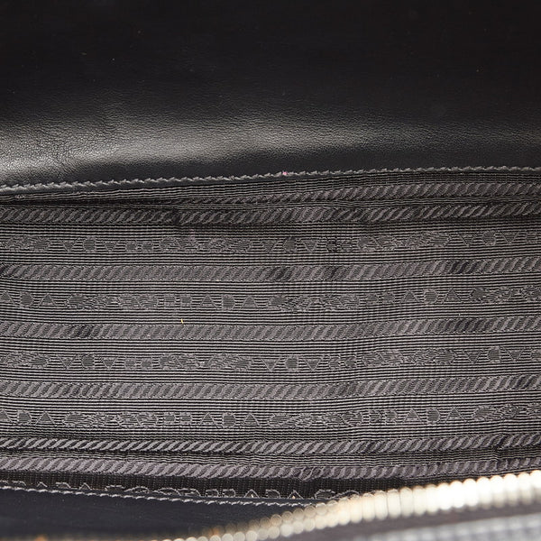 プラダ 恐竜モチーフ ブラック ホワイト レッド レザー ハンドバッグ ショルダーバッグ２WAY レディース PRADA 【中古】