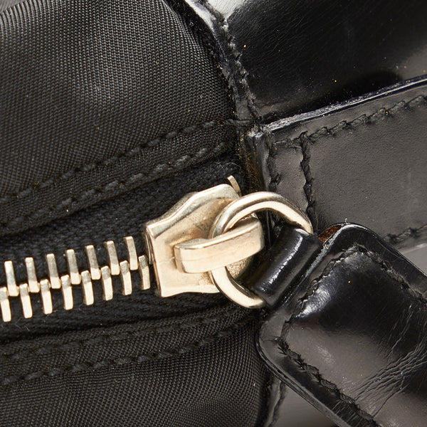 プラダ ポコノ ブラック ナイロン レザー ポーチ レディース PRADA 【中古】